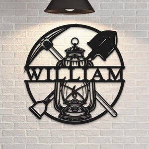 Custom Coal Mining Metal Wall Art, Miner Name Sign, Home Decor, Mine Man Cave Decor, Housewarming Gift, Gift For Dad, 8-24 inches