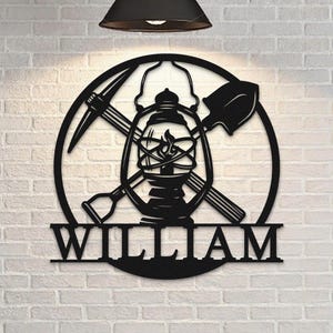Custom Coal Mining Metal Wall Art, Miner Name Sign, Home Decor, Mine Man Cave Decor, Housewarming Gift, Gift For Dad, 8-24 inches