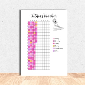 Fitness Tracker, Fitness Journal, Fitness Log, Printable Journal Page, Exercise Tracker, Workout Tracker, Digital PDF Download, Yearly Log