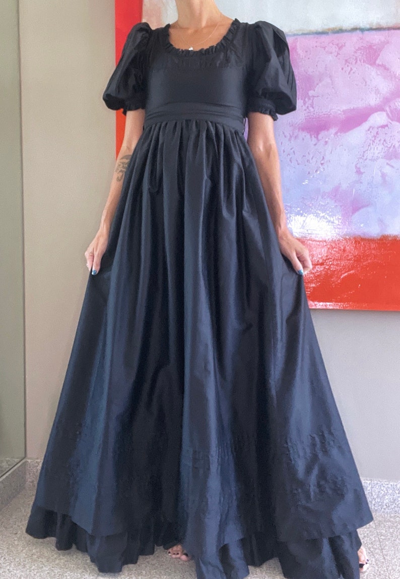 Incredible Vintage Laura Ashley Gothic Victorian Gown Size XS image 7