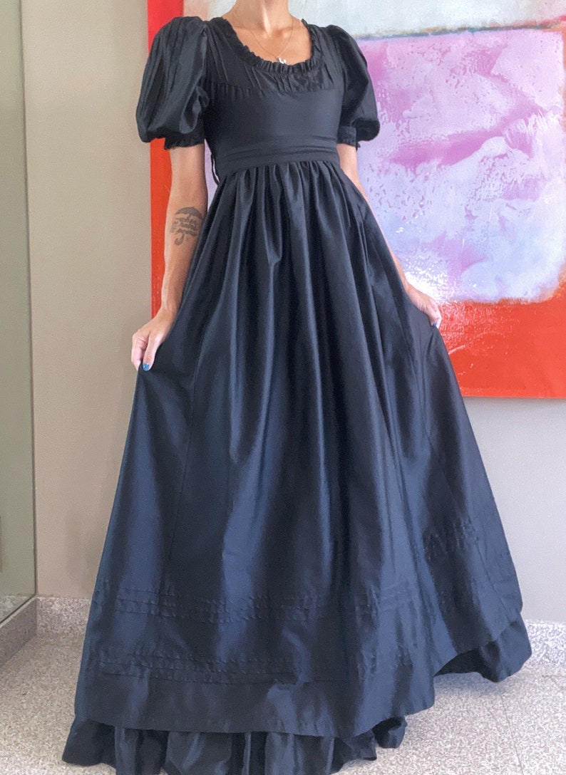 Incredible Vintage Laura Ashley Gothic Victorian Gown Size XS image 3