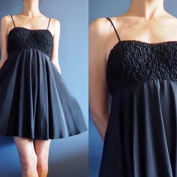 90's Little Black Dress Babydoll Style Size Small