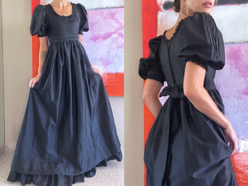 Incredible Vintage Laura Ashley Gothic Victorian Gown Size XS image 1