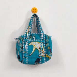 Handmade Cotton Mini Top Handle Bag: Minimalist Boho Purse