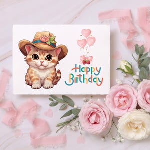 Alles Gute zum Geburtstag Karte PNG | Niedliches Design | Druckbare Digitaler Download | Sofortiger Download Grußkarte