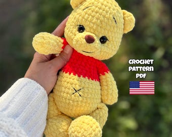 Yellow bear Crochet Pattern, Bear Crochet Pattern, Amigurumi Bear, Pattern In English
