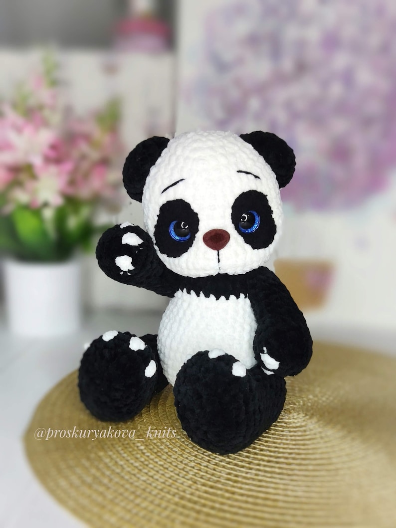 Crochet Panda pattern PDF tutorial. Amigurumi Panda plush. image 2