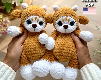 Crochet pattern deer, Crochet deer amigurumi, Crochet Christmas deer, Reindeer amigurumi pattern in English.