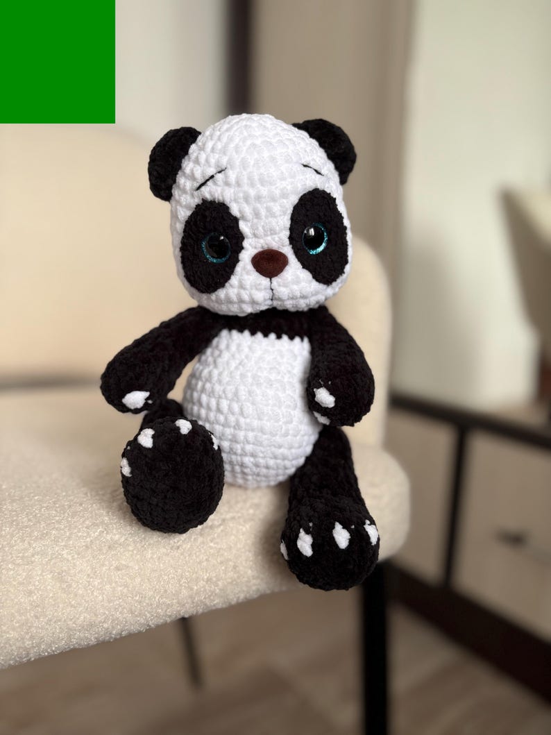 Crochet Panda pattern PDF tutorial. Amigurumi Panda plush. image 3