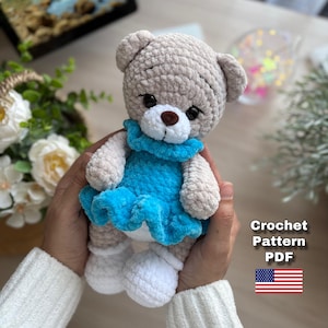 Crochet Teddi Bear pattern. Amigurumi Bear plush. Crochet Bear pattern PDF tutorial. Crochet Teddi Bear toy. Pattern in English.