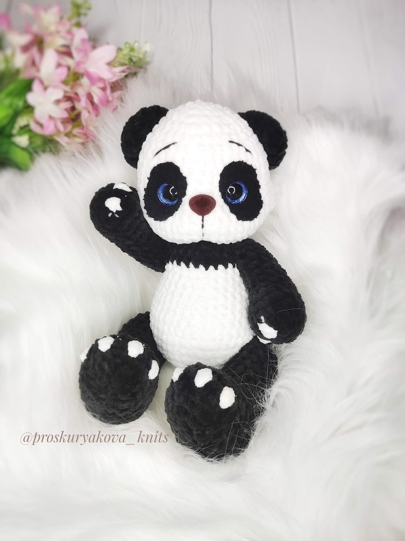Crochet Panda pattern PDF tutorial. Amigurumi Panda plush. image 6