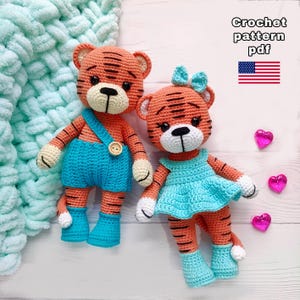 Crochet tiger pattern PDF tutorial, Amigurumi tiger plush, Crochet tiger pattern, DIY crochet tiger, Tiger pattern in English
