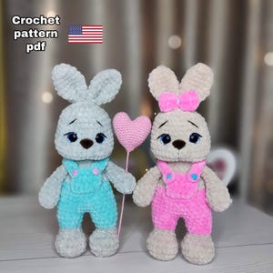 Crochet rabbit pattern, Amigurumi rabbit pattern, Rabbit pattern pdf, Rabbit crochet pattern in English.