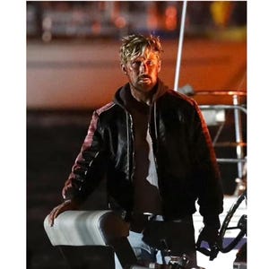 Handmade Ryan Gosling The Fall Guy Miami Vice Stunt Team Bomber Real Leather Jacket - Premium Quality TRrending stylish gift for him