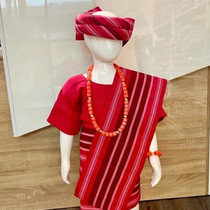 First Birthday Asooke Set for Baby Girls | Traditional Asooke Iro and Buba for Girls | Nigerian Kids Outfit | African Ceremony Attire |