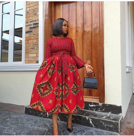 knee length dresses for ladies Serena Brown Tribal Midi Smock Dress – Finery London