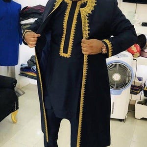 3pcs African Men Agbada | African Men Wedding Suit | Agbada for Men | African Men’s Clothing | Agbada for wedding | Groomsmen Agbada