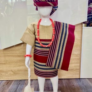 First Birthday Asooke Set for Baby Girls | Traditional Asooke Iro and Buba for Girls | Nigerian Kids Outfit | African Ceremony Attire |