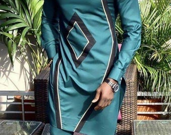 2pcs African Men Clothing | African Men Wedding Suit | Dress Shirt for Men | African Men’s Clothing | Dashiki for wedding | Groomsmen Agbada