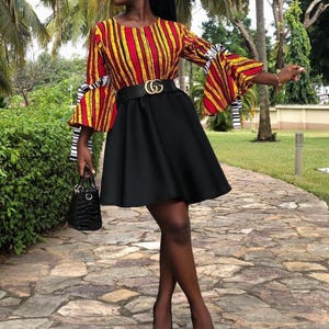 Ankara Dress for Women | African Clothing for Women | Tribal Print Dress | Ankara Skater Dress | Ankara Mini Dress for Women