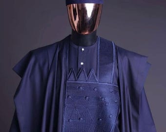 3pcs African Men Agbada | African Men Wedding Suit | Agbada for Men | African Men’s Clothing | Agbada for wedding | Groomsmen Agbada