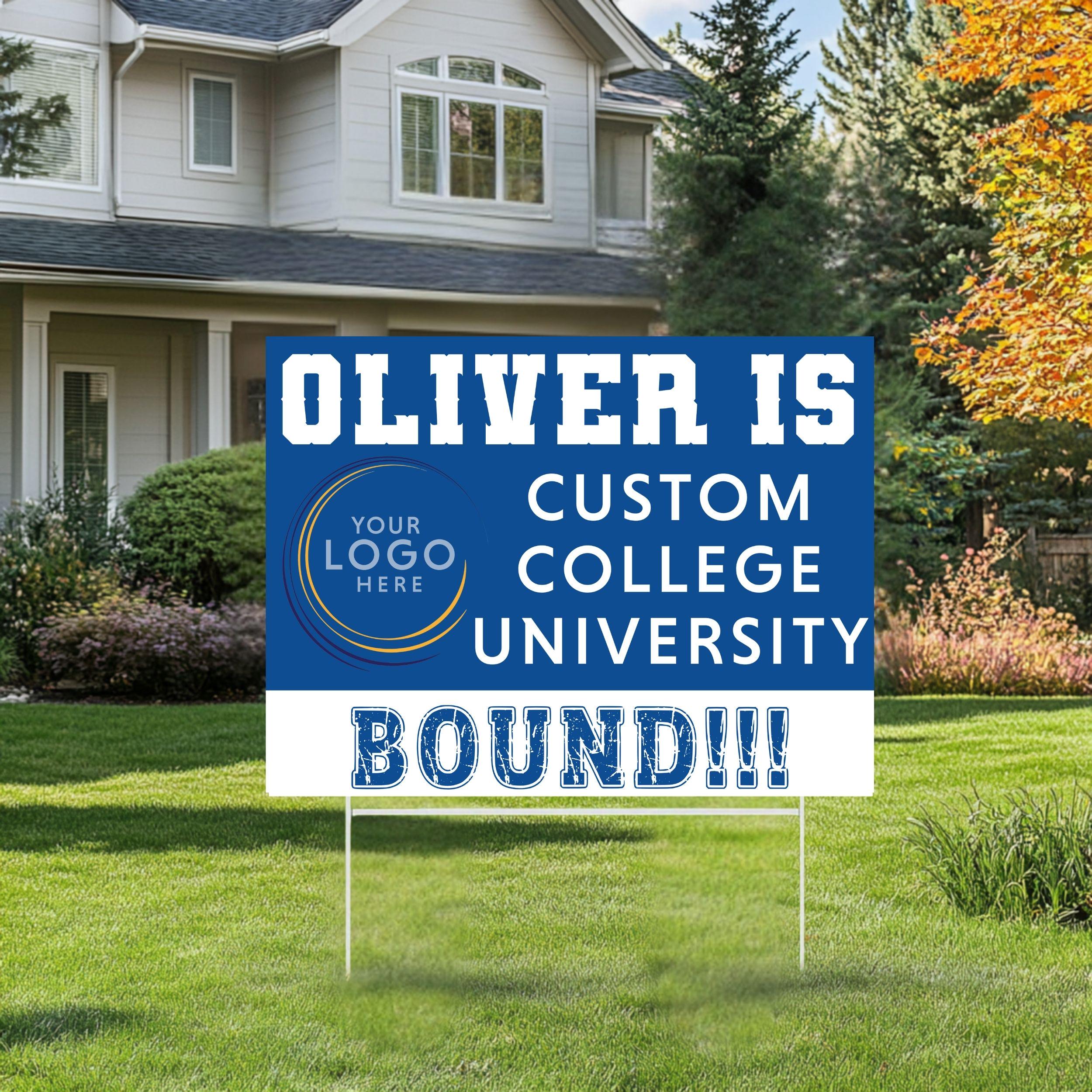 Personalized College Bound Yard Sign, Custom Graduate Sign With College ...