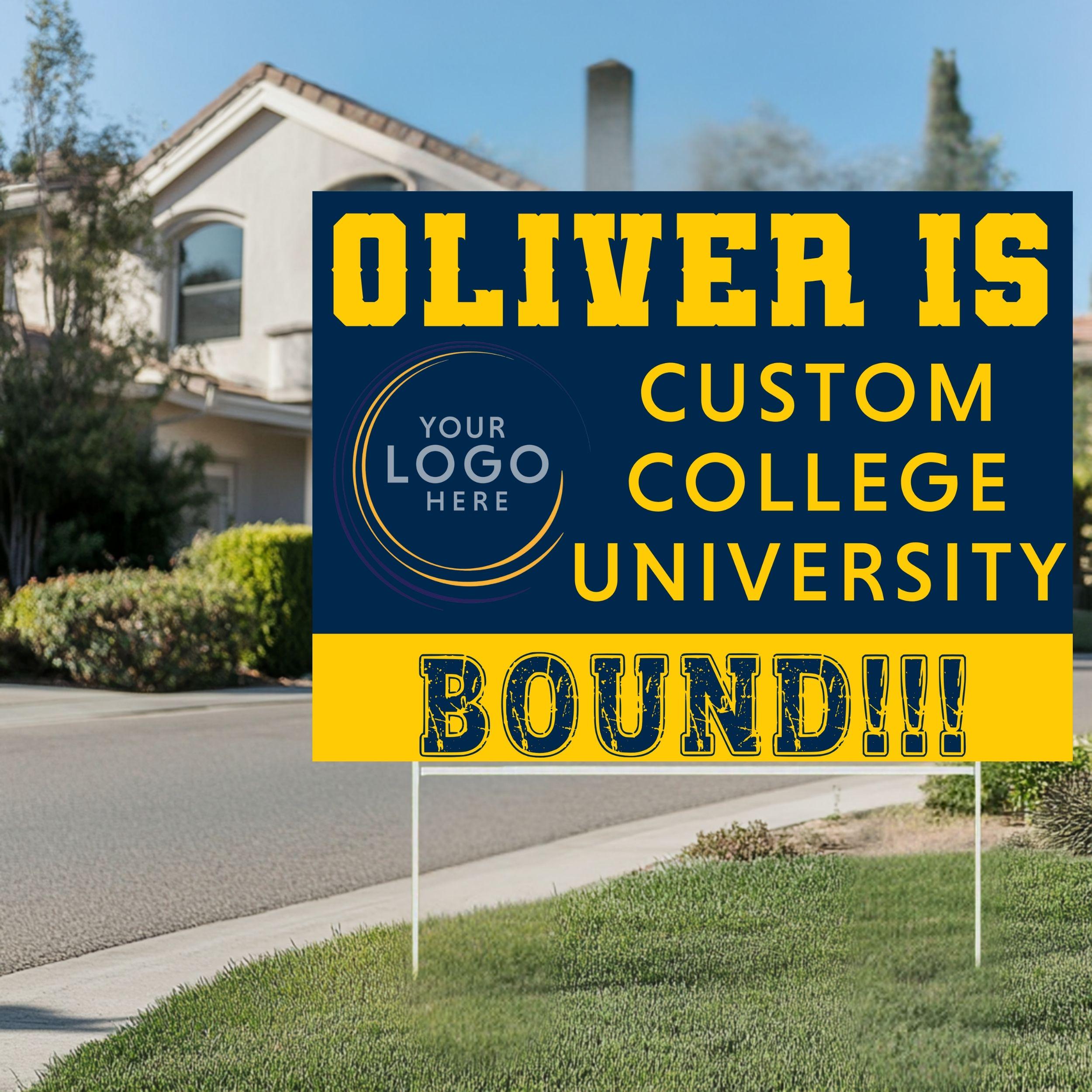 Personalized College Bound Yard Sign, Custom Graduate Lawn Display ...