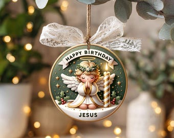 Décoration de joyeux anniversaire Jésus, décoration de Noël chrétienne