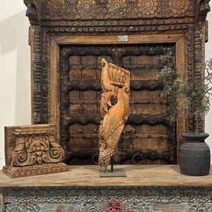 Handcrafted Wooden Carved Wall Brackets | Decorative Accent Pieces | Rustic Wall Corbels for Shelves | Vintage Home Decor Brackets Decor