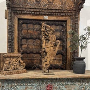 Handcrafted Wooden Carved Wall Brackets | Decorative Accent Pieces | Rustic Wall Corbels for Shelves | Vintage Home Decor Brackets Decor