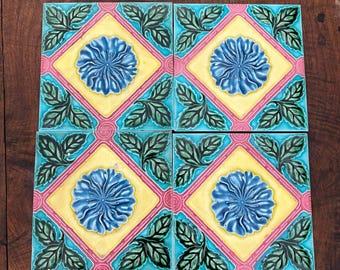 アンティーク セラミック タイル ヴィンテージ ビクトリア朝 オールド