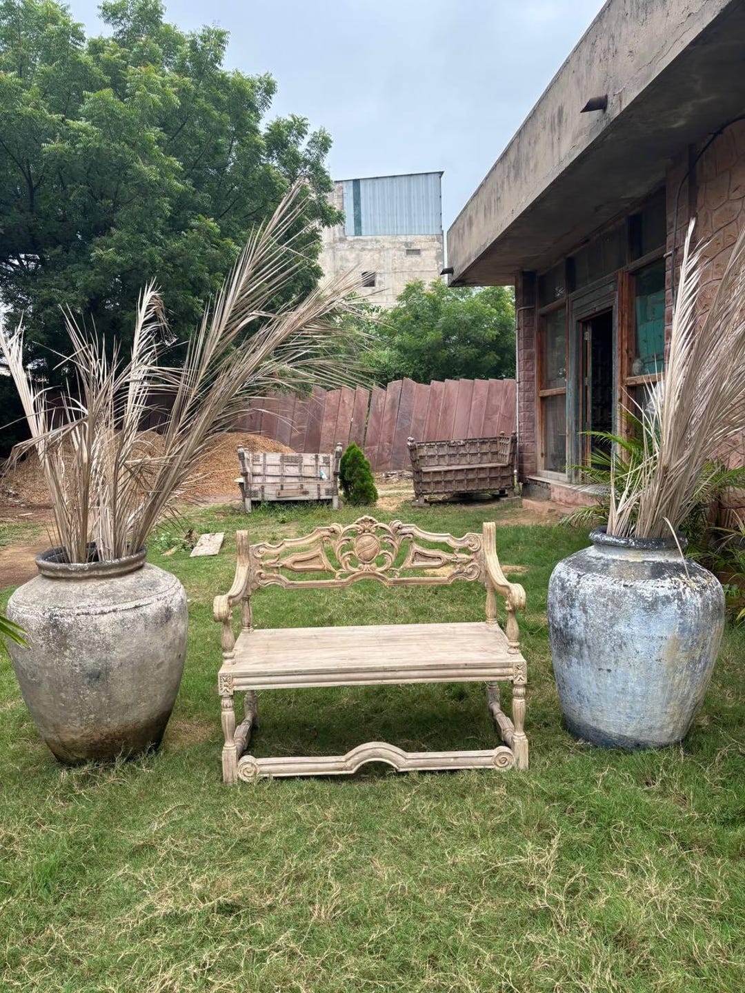 Handcrafted Wooden French Bench: Rustic Farmhouse Seating - Etsy