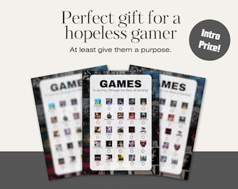 Games Bucket List Poster: 25 Must-Play Games Tracker (Digital Download, PDF & PNG Files)