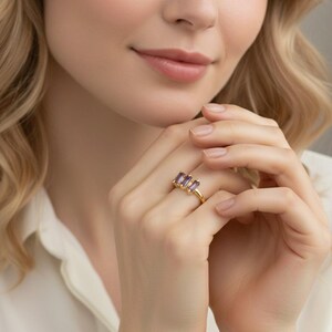 blue cubic zircion bugget ring 14kt.gold band ring