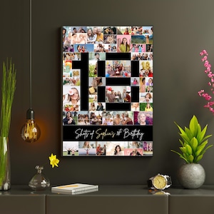 18th Birthday Photo Collage Template, Editable Number 18 Printable, Canva 18th Birthday Gift Idea, Digital Photo Collage for 18th Birthday
