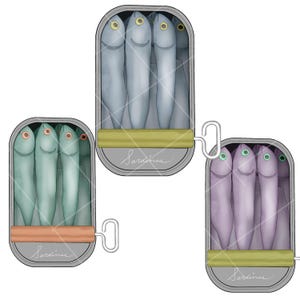 Hand Drawn Sardines Clipart: Vintage Fish Illustration (PNG & JPEG Digital Download