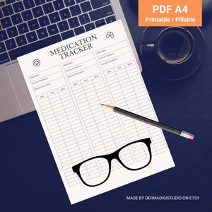 Daily Medication Tracker: Printable & Fillable A4 PDF