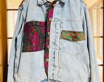 One-of-a-Kind Vintage Patchwork Jean Jacket