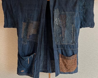 SOLD - Washed Denim Tee Hand Stitched With Boro Handcrafted - Etsy