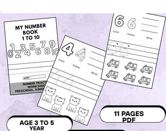 Number Tracing Worksheets 0-10, Preschool Printable (PDF Download)