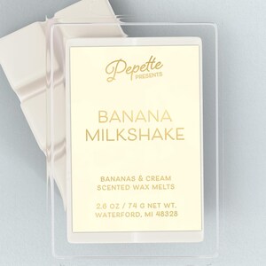 Banana Milkshake Wax Melts - Coconut Wax Gourmand Fruity Dessert Scented Home Fragrance Candle Warmers Strong Fruit Scent