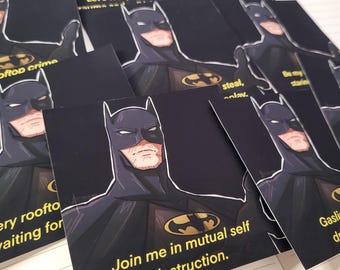 Vigilante Fanart Stickers - Unhinged Captions (BAT version)