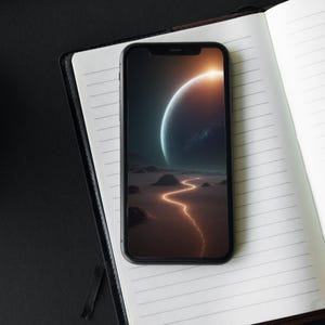 Cosmic Phone Wallpapers =&gt; 10 Vertical Phone Backgrounds with Abstract Space Aesthetic, AI Art, Digiat Download