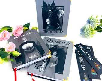 Libro Manacled - Edición Deluxe de 3 volúmenes con ilustraciones - Serie completa. Incluye set de regalo con póster exclusivo y marcapáginas.