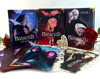 Manacled Book - Colección ilustrada de lujo de 3 volúmenes con póster exclusivo y encuadernación de tapa dura