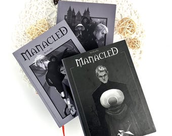 Libro Manacled - Edición Deluxe de 3 volúmenes con ilustraciones - Serie completa. Incluye set de regalo con póster exclusivo y marcapáginas.