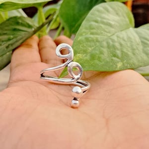 Sterling Silver Swirl Ring: Handmade Boho Statement Jewelry