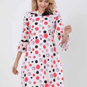 Exclusive Cotton Vintage Styled Red  Black Polka Dots A-Line Fit & Flair Dress Comfortable Cotton Casual Wear for Women Vintage A-Line Midi