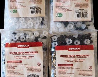 100 Paar gehäkelte Sicherheitsaugen aus Kunststoff