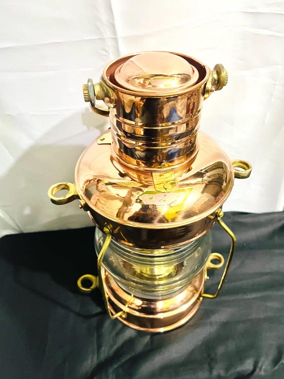 ヴィンテージスタイルのアンカーランプ - 真鍮と銅のオイル